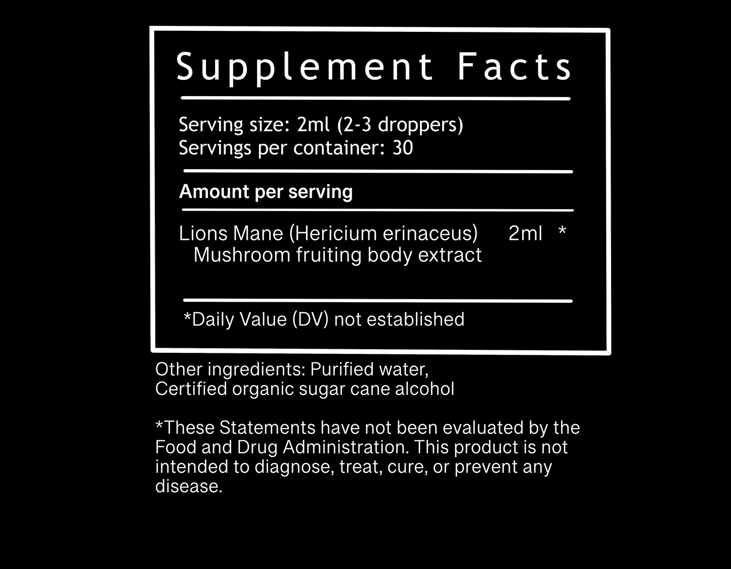 Lion's Mane Mushroom Tincture